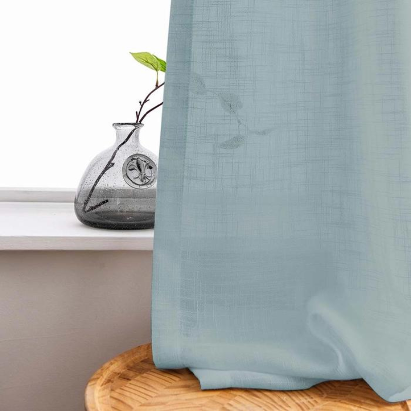 Skorter | Ela Linen Appearance Semi Transparent Curtains Tulle