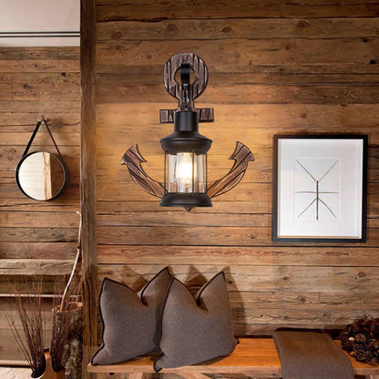 Skorter | Austin Vintage LED Wall Lamp - Anchor, Dining/Living Room, Metal/Wood