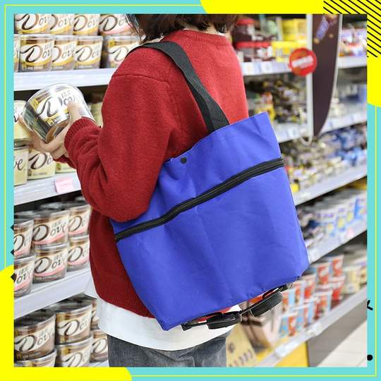 Skorter | 2 In 1 Folding Shopping Cart Tote Bag