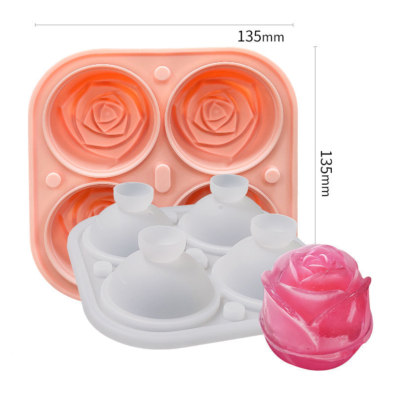 skorter | 4-Fold Large Rose Ice Cube Mold