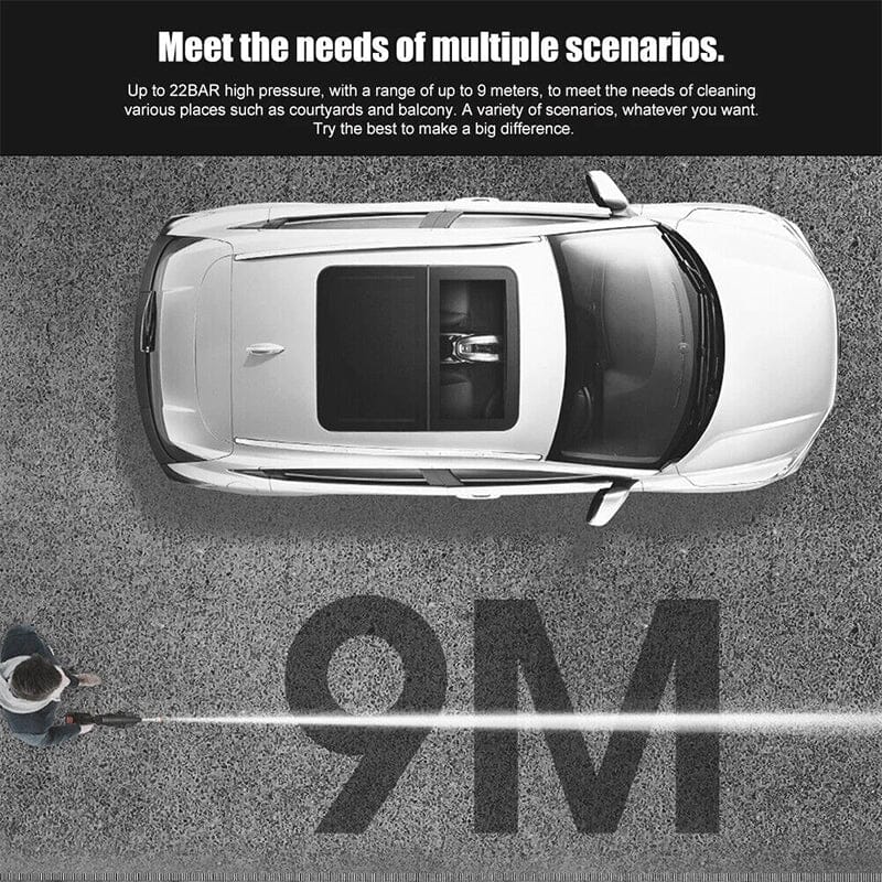 Skorter | Cordless Portable High Pressure Spray Water Gun Set | Ideal for Cleaning Cars, Patios & Garden Furniture