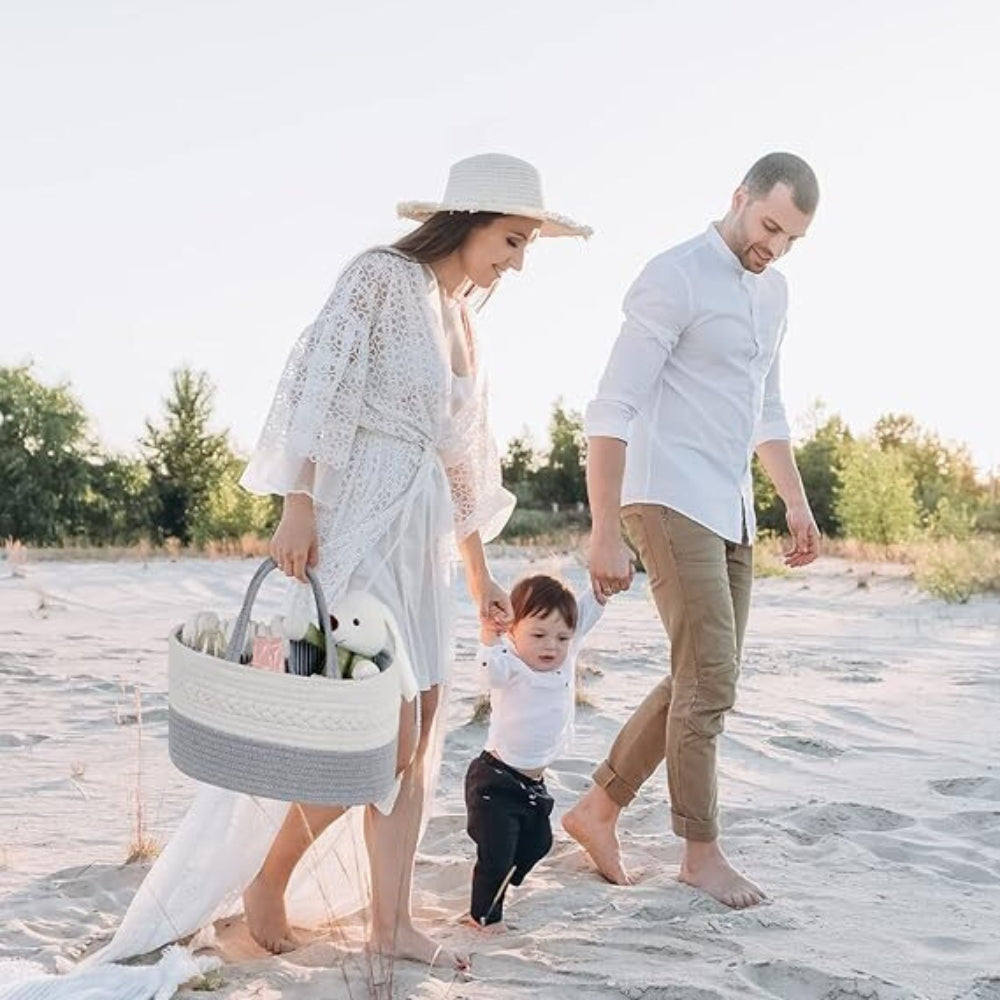 Skorter | Braided Grey Baby Essentials Organizer