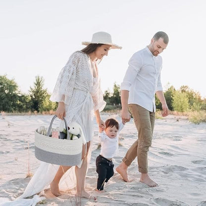 Skorter | Braided Grey Baby Essentials Organizer