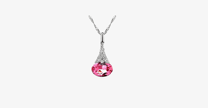 Skorter | Crystal Water Drop Pendant - Multicolored Austrian Crystals with Lobster Clasp