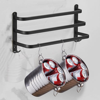 Skorter | FlexRack Wall-Mounted Bathroom Storage Shelf with Towel Holder – Space-Saving Aluminium Rack