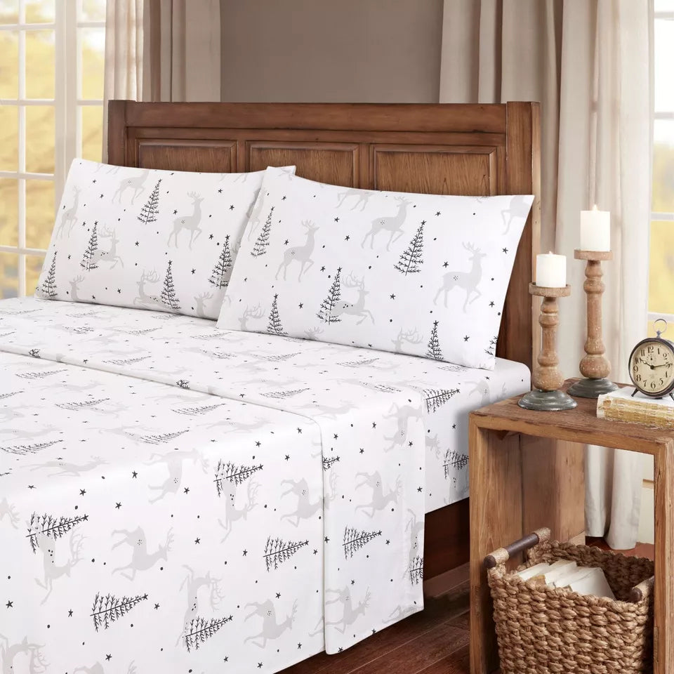 Skorter | 4-piece: Kathy Ireland 100% Turkish cotton flannel bedding