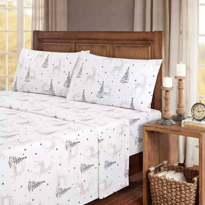 Skorter | 4-piece: Kathy Ireland 100% Turkish cotton flannel bedding