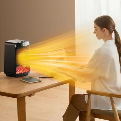 Skorter | 3D Dynamic Flame Electric Heater | 1500W Portable, ECO-Friendly & Fast Heating for Bathroom and Home Use