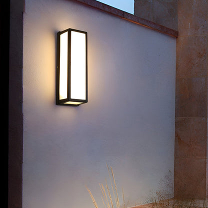 Skorter | Rectangular LED waterproof motion sensor black contemporary wall lamp