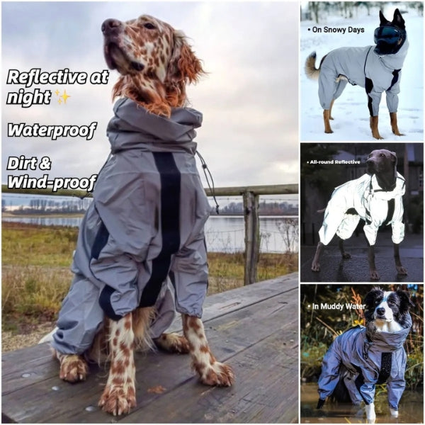 Skorter | Dog Rain Coat with Legs - Waterproof Dog Jacket for Small and Large Breeds | UK Cozy Winter Wear