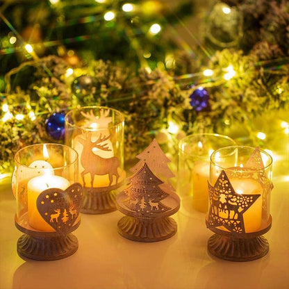 Skorter | 4-piece vintage antique pillar candlestick set