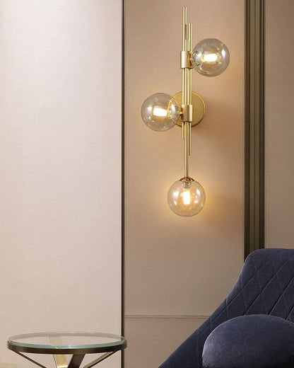 Skorter | 3 Head Glass Ball Wall Lamp - Amber