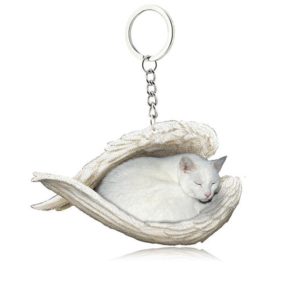 Skorter | Acrylic Cat Angel Keychain