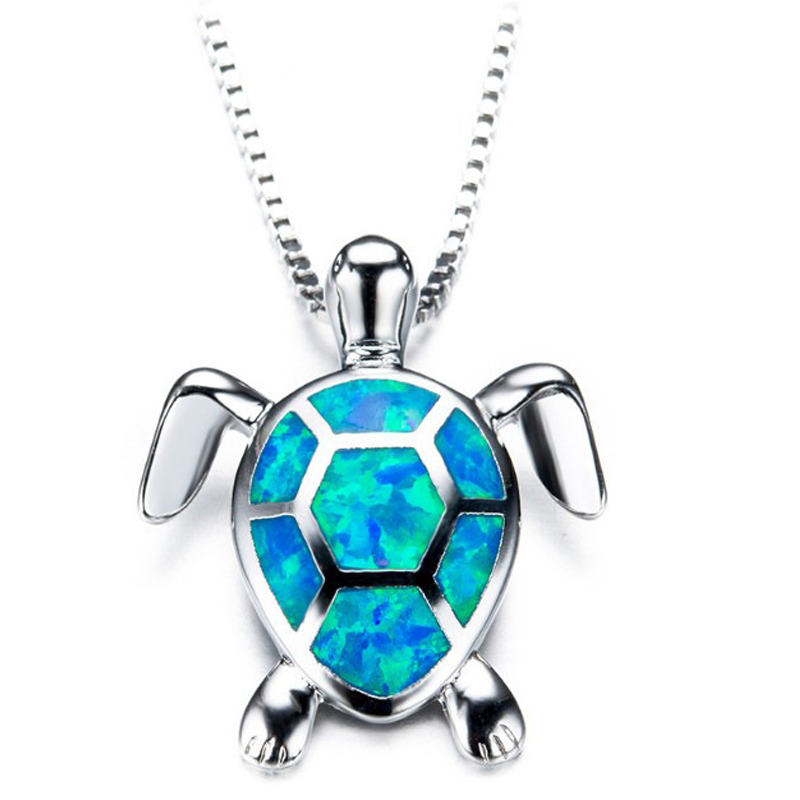 Skorter | Blue Opal Sea Turtle Necklace