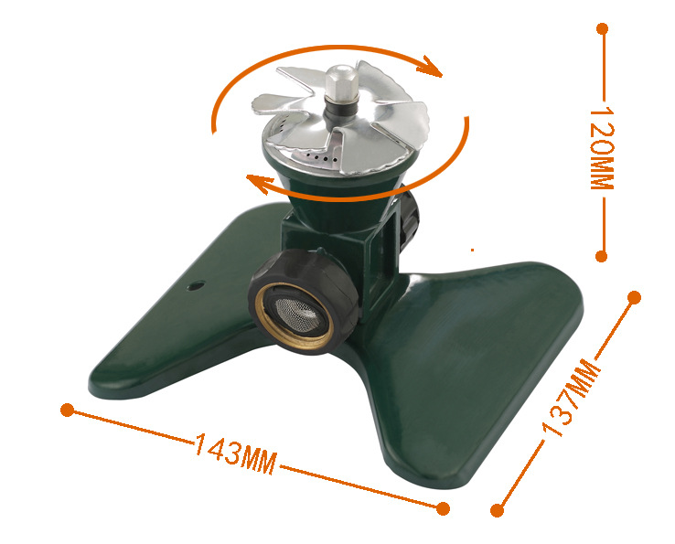 Skorter | 360-Degree Automatic Rotating Metal Lawn Sprinkler – Effective Garden Watering Spray Head