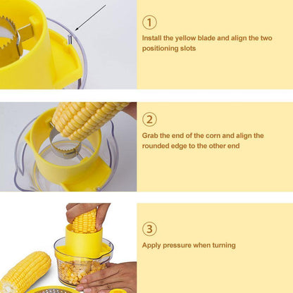 skorter | Cob Corn Stripper with Built-In Measuring Cup and Grater
