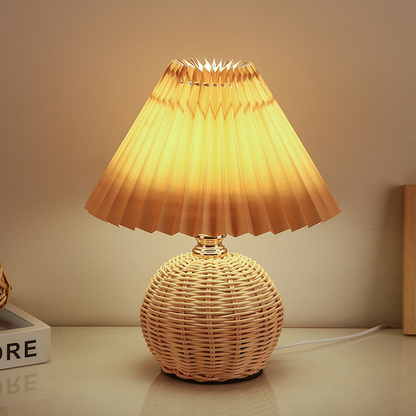 Skorter | Modern Table Lamp with White Pleated Shade