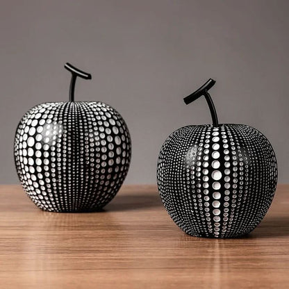 Skorter | MonoApple Decorative Figurine – Black & White Polka Dot Apple