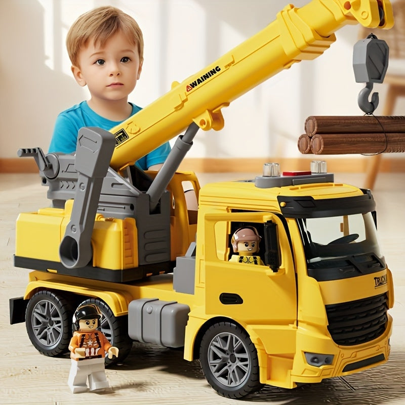 Skorter | Crane Truck Toy with Light & Sound – Movable Boom for Construction Role Play