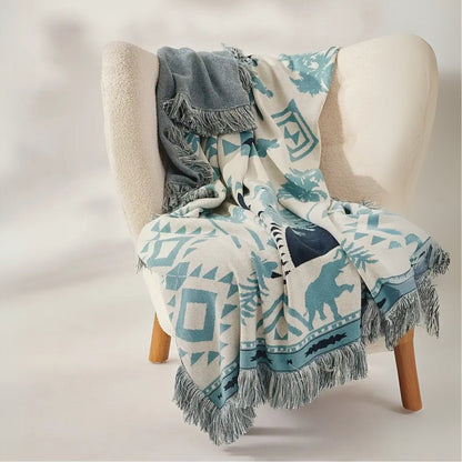 Skorter | Azura Boho Geometric Knit Blanket