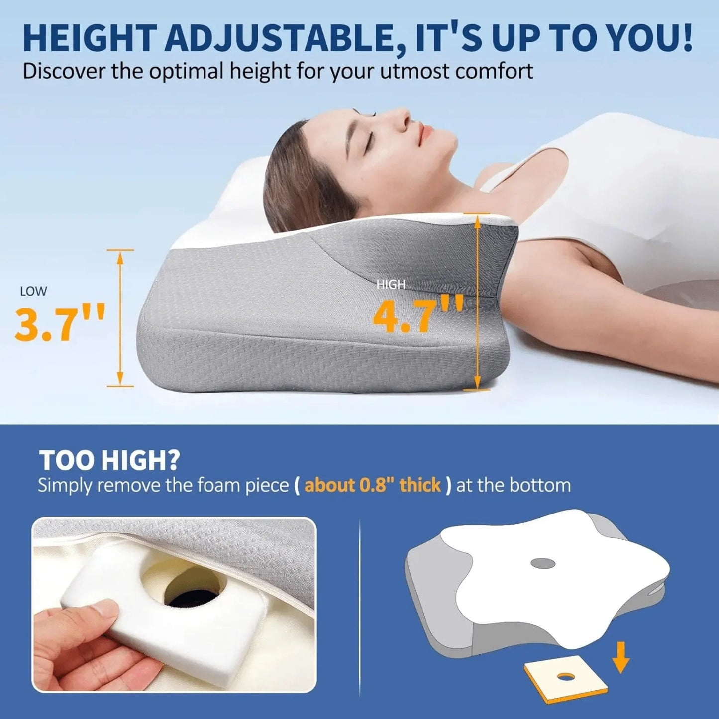 Skorter | Butterfly Memory Foam Pillow - Orthopedic Pain Relief Shaped Pillow