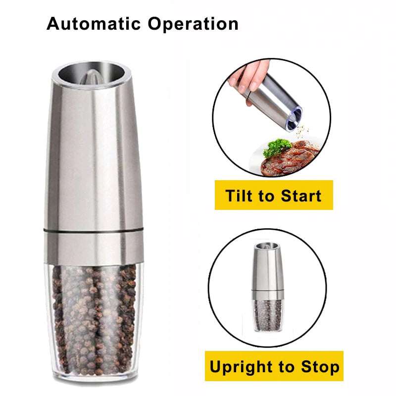 skorter | Automatic Electric Gravity Induction Salt and Pepper Mill
