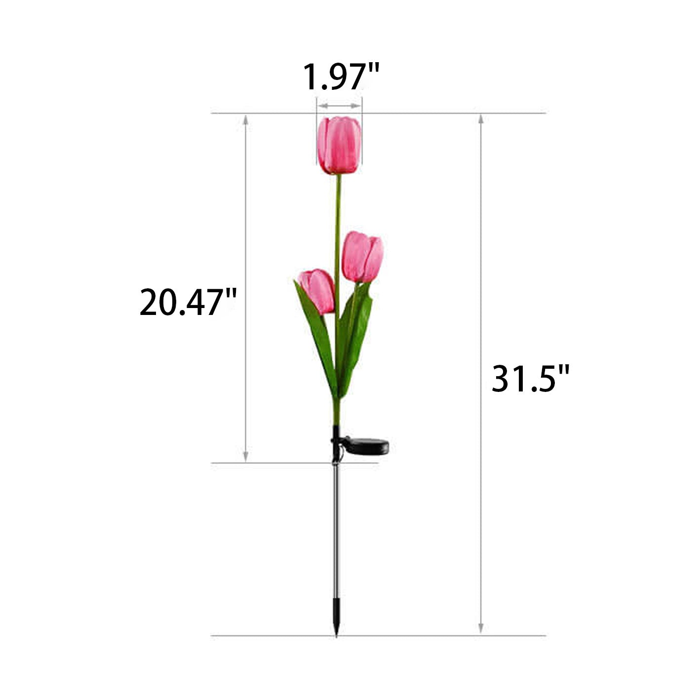 Skorter | Solar Tulip Lawn Light Outdoor Garden LED Tulip Flower Light Ground Stake Landscape Light