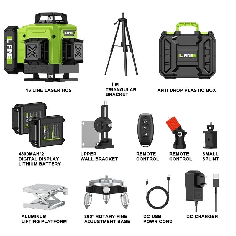Skorter | 16-Line Professional 4D Laser Level – Precise Measurements and Accurate Alignment