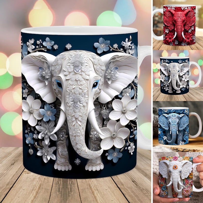 skorter | 3d Elephant Flower Mug