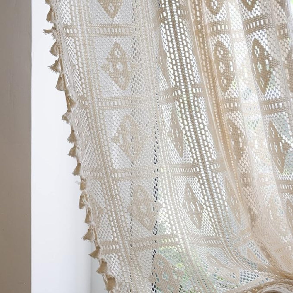 Skorter | Rhombus Plaid Diamond Pattern Curtain