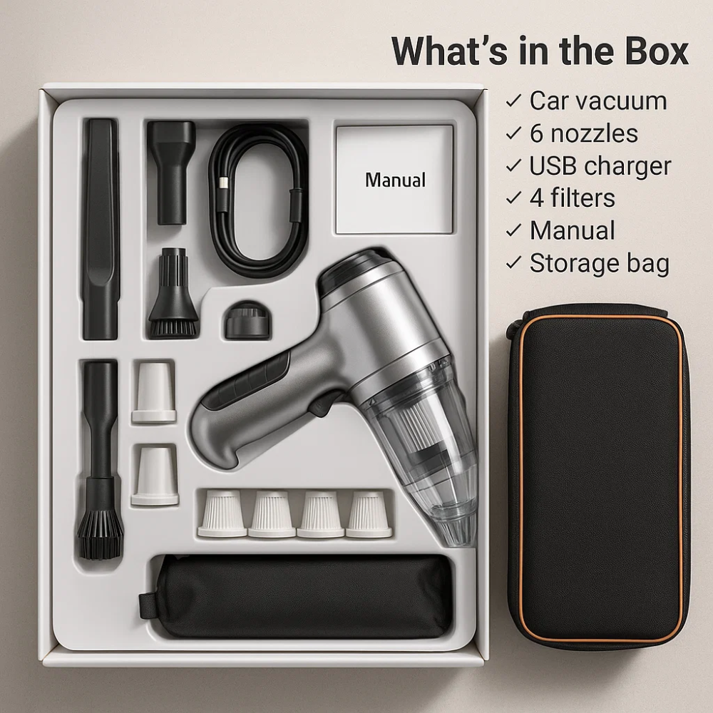 Skorter | Car Vacuum Cleaner - Powerful and Compact Car Vac for Quick Cleaning