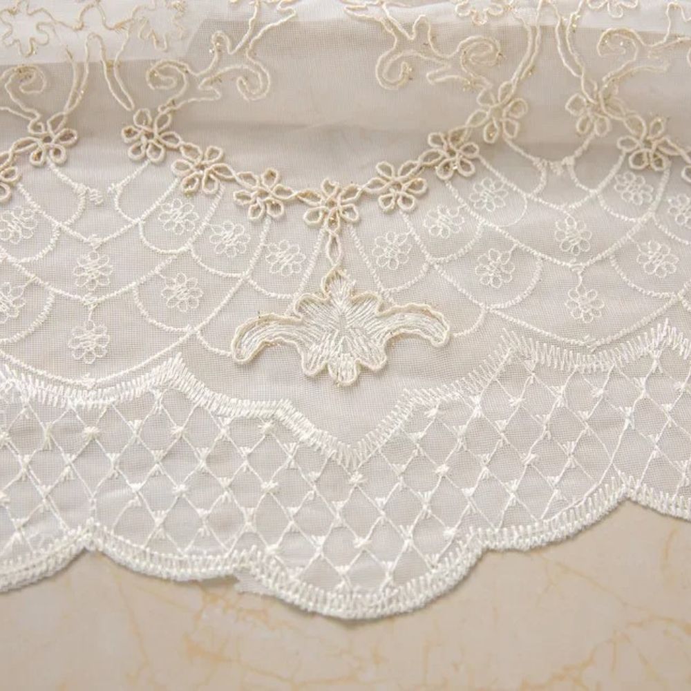 Skorter | Elyvia Embroidered Classic Sheer Lace Curtain