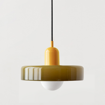 Skorter | Coloured Glass Pendant Light – Elegant Bauhaus-Style Hanging Lamp for Living Room & Dining Area