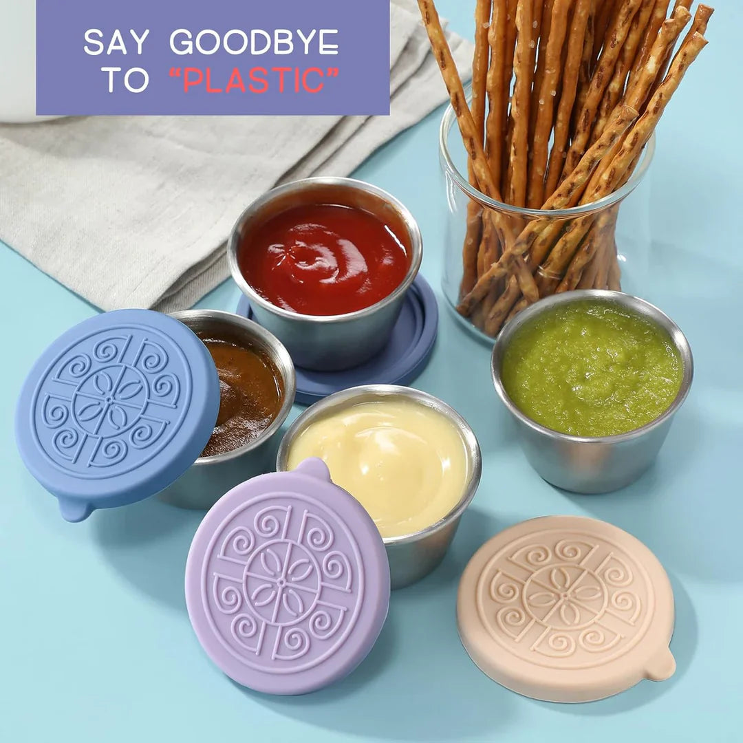 Skorter | Airtight Stainless Steel Sauce Containers (Set of 6)