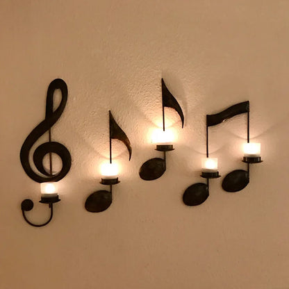 skorter | Black Music Notes Wall Lamp