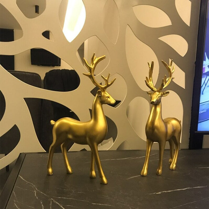Skorter | Golden Couple Deer Figurines