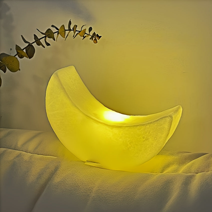 Skorter | MoonGlow - Art Deco Half Moon Night Lamp, Battery Operated with Switch