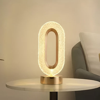 Skorter | LuxeGlow - Oval Crystal USB Table Lamp for Bedroom and Living Room