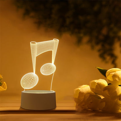 Skorter | LumiNote - Acrylic Music Note Night Light, 3D LED Frame, USB-Powered