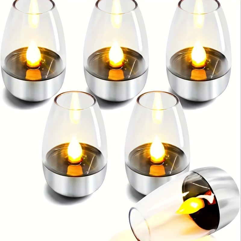 Skorter | SolarCandle - LED Tealight on Solar Energy, Decorative Warm White Light Lamp
