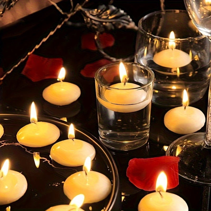Skorter | 40 Pieces Premium Floating Candles - Ideal for Weddings & Special Occasions | Smokeless, Natural Paraffin Wax