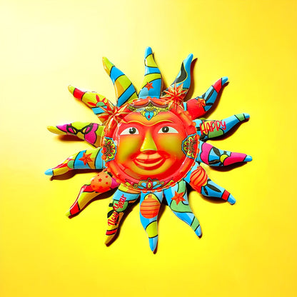 Skorter | 2024 Large Happy New Year Sun Face Iron Wall Art - Outdoor & Indoor Decor, Circular Design, Indoor Space Decoration, Eid Al-Adha Mubarak Gift - Durable, Weather Resistant, Easy to Hang