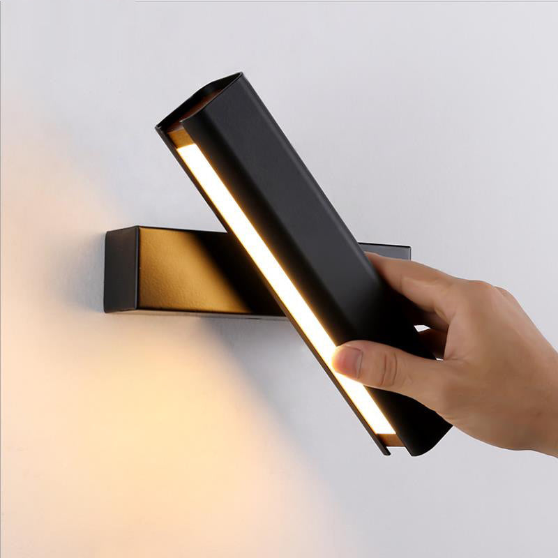 Skorter | Aqsa Modern LED Wall Lamp Indoor Reversible Rectangular Metal/Wood Living Room
