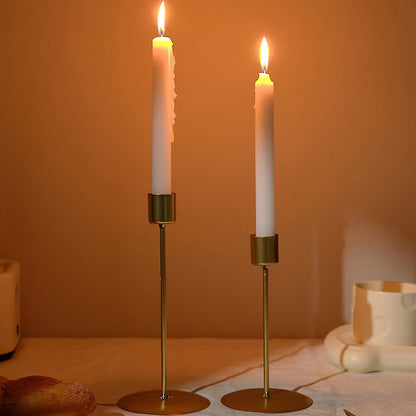 Skorter | 2 Pieces Metal Candle Holders – Table Decoration for Dinner, Wedding, and Holidays