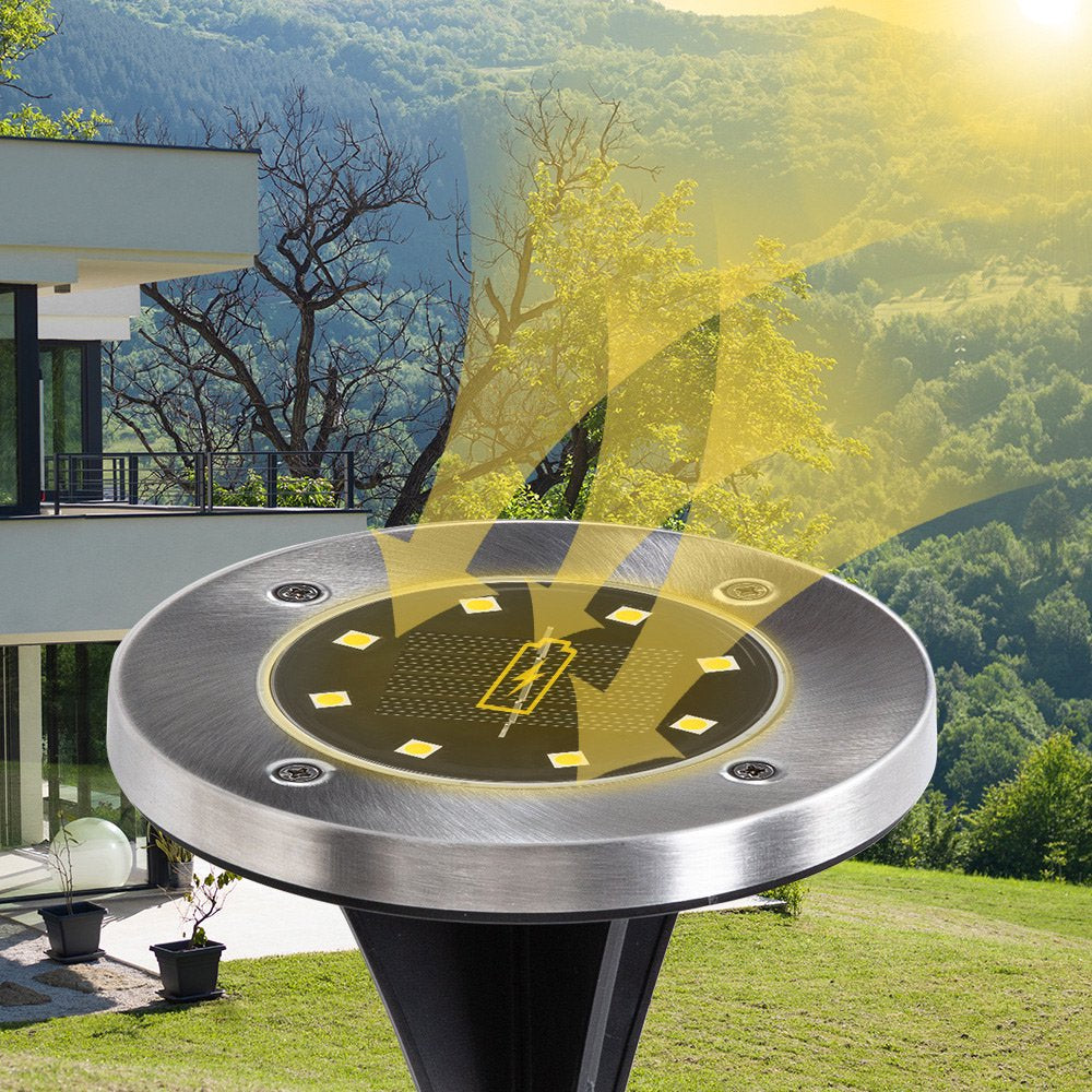 Skørter | 4 Pack Solar Lights 8 LED Solar Lights Outdoor Solar-Powered Garden Lights Waterproof Recessed Lights for Patio Path Garden Lawn Courtyard Driveway Patio Walkway