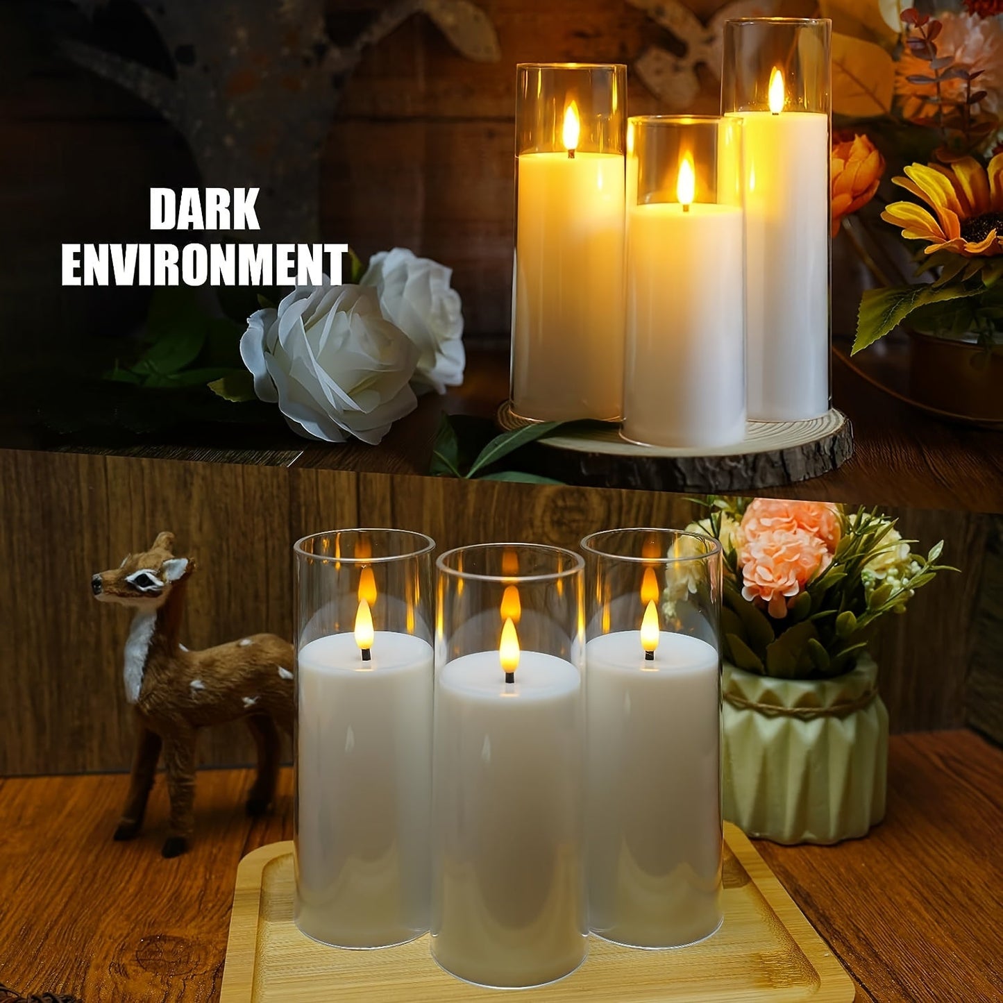 Skorter | 5pcs LED Flameless Candles with Remote Control - For Christmas, Halloween, Wedding Decor