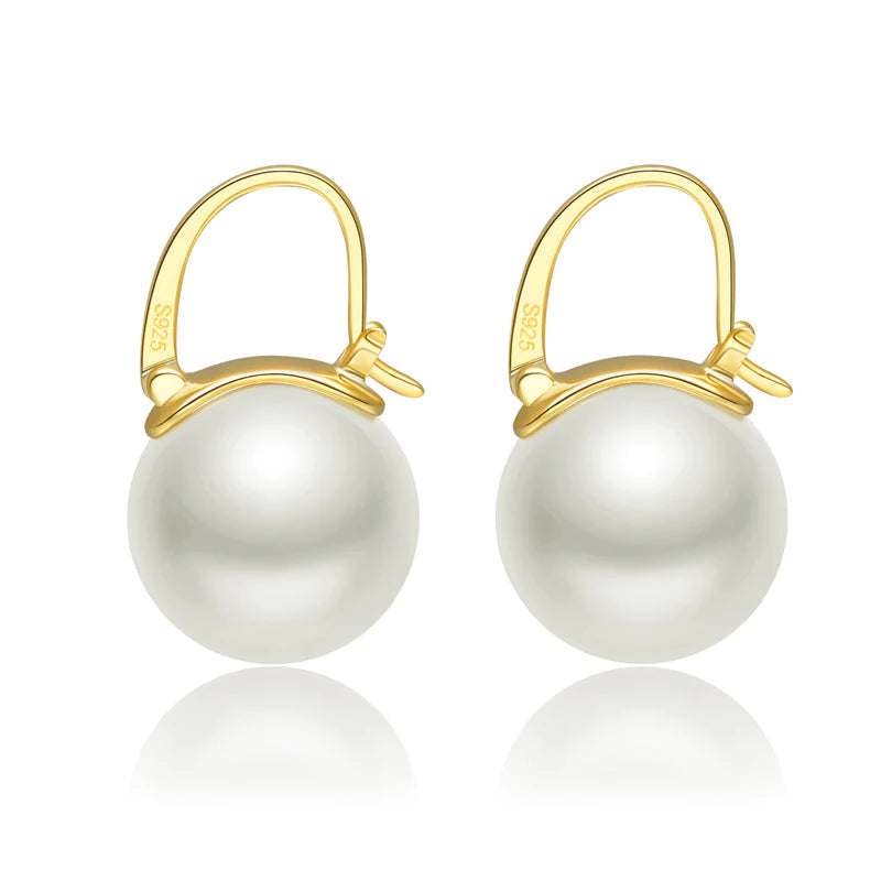 Skorter | Black Pearl Earrings  Available in White Champagne Grey Gold and Black  Pearl Dangle Earrings