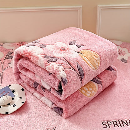 Skorter | Floral Flannel Te blanket - Soft, warm and stain-resistant for sofa, office and camping - Versatile gift