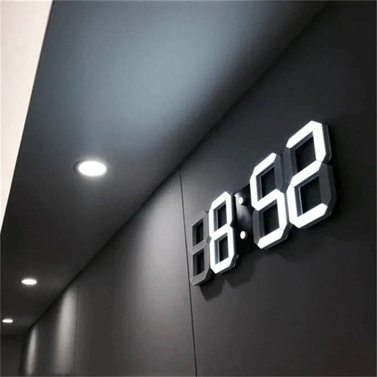 Skorter | PixelTime Clock – Modern 3D LED Digital Wall Clock with Temperature, Date & Alarm