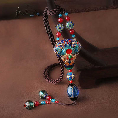 Skorter | Ethnic Style Sweater Chain, Long Hanging Ornament, Clothing Pendant, Accessories, Cloisonne Chain